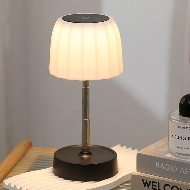 Adjustable Height Rechargeable LED Table Lamp - Jianbiao Modern Wireless Desk Light for Bedroom Read
